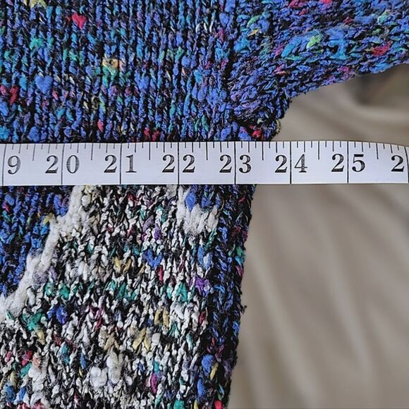 Vtg 80s multicolour graphic crewneck pullover oversized sweater - Picture 8 of 10